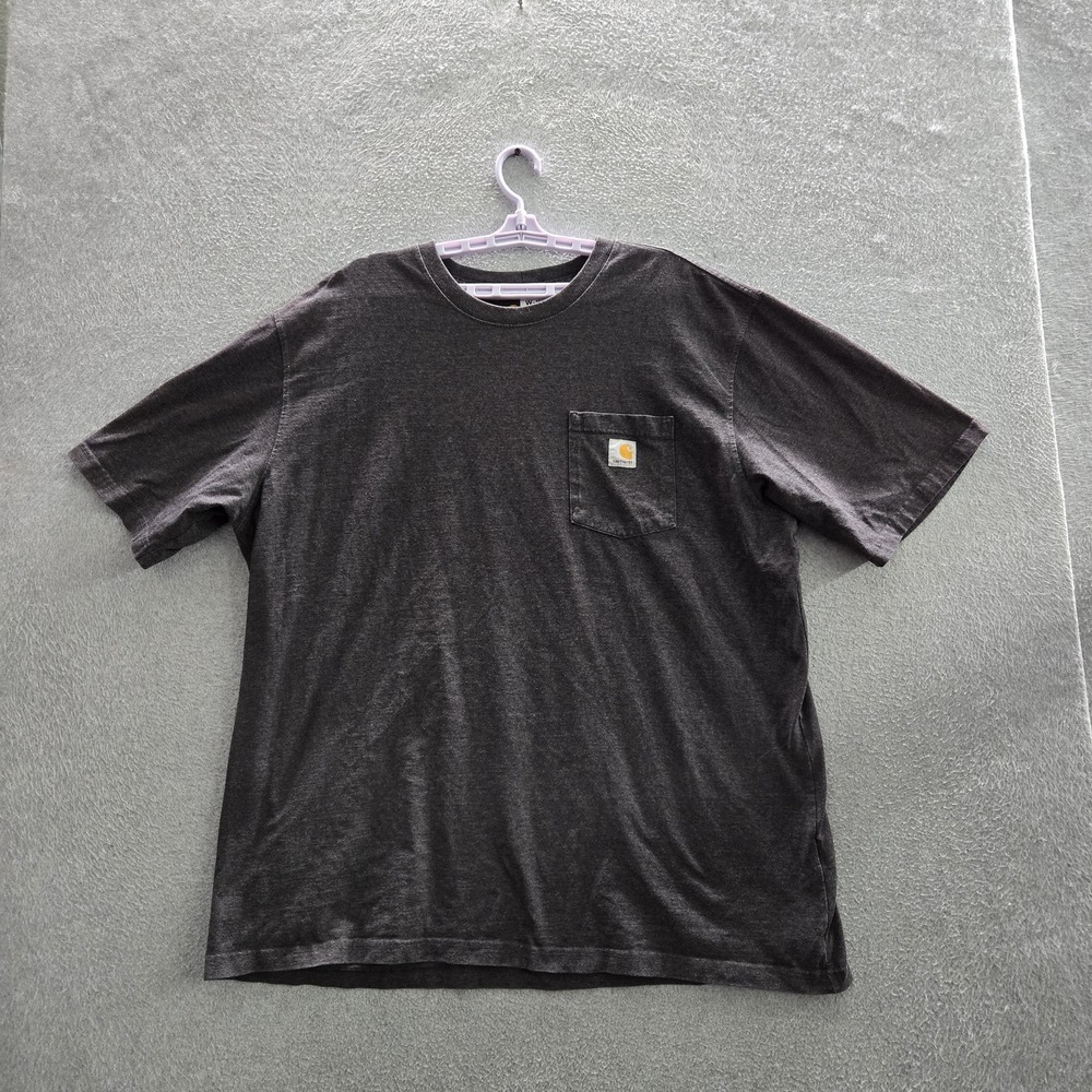 Carhartt Men Shirt 2XL Gray Logo‎ Short Sleeve